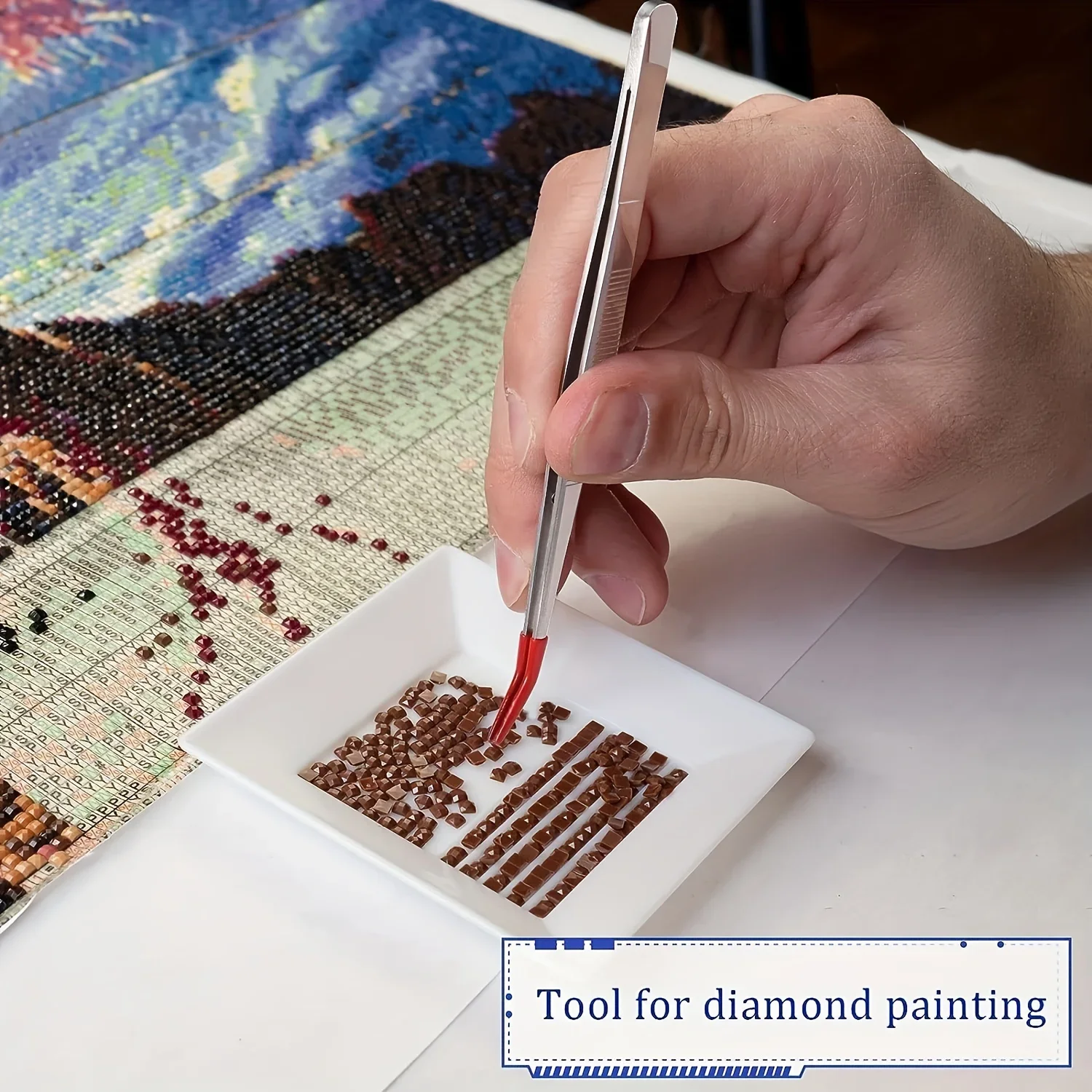 4pcs Set of Stamp Tweezers with Rubber Tips Stainless Steel Clip Industrial Jewelry, Craft Tools, Coins, Stamp Christmas Gift