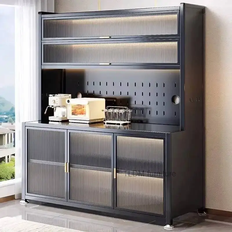 Cabinets Tableware Carbon Appliances Stove Steel Dustproof Kitchen Kitchen Storage Locker Cabinet Integrated Dining Side Cabinet