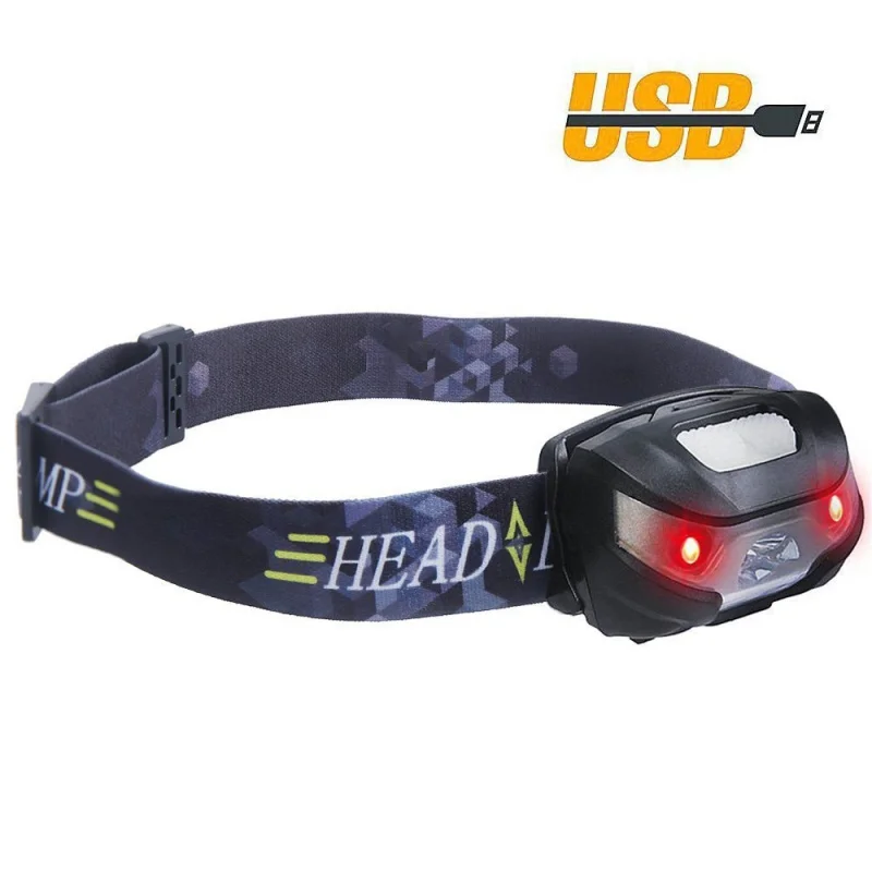 New Arrival Hot Sale 3W Us Cree Red Light Mosquito Repellent USB Charging Headlight USB Induction Headlamp Fishing Camping Water