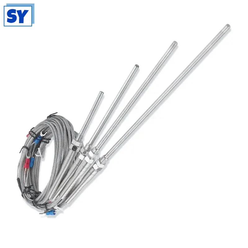 M8 Screw Thermocouple K Probe 50mm/100mm/150mm/200mm Stainless Steel Shielded Wire Industrial Oven Temperature Sensor 0-400°C