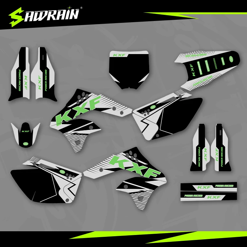 

Sawrain Motorcycle Graphics Backgrounds Decal Stickers Kits for KAWASAKI 06-07 08KXF250 01
