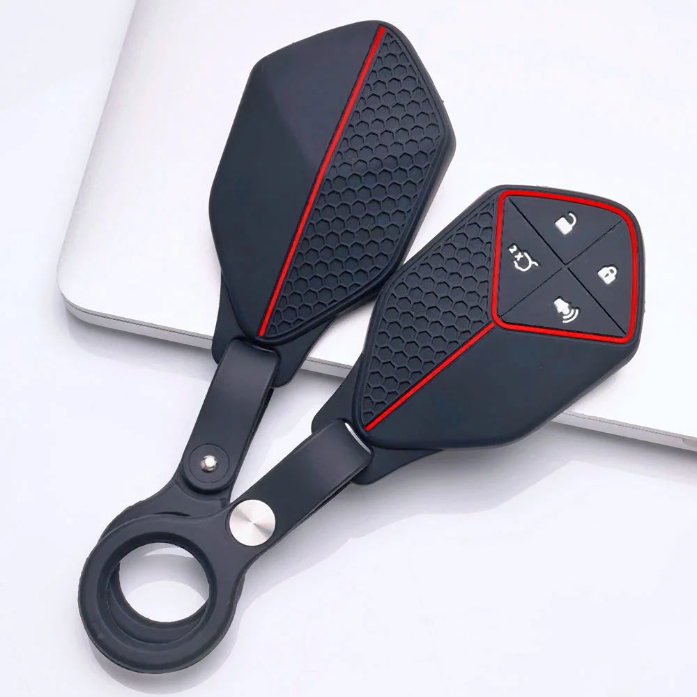 Soft Silicone Key Fob Case For Changan Deepal S7 S07 SL03 S05 G318 with finger holder Daily Protection Long Lasting
