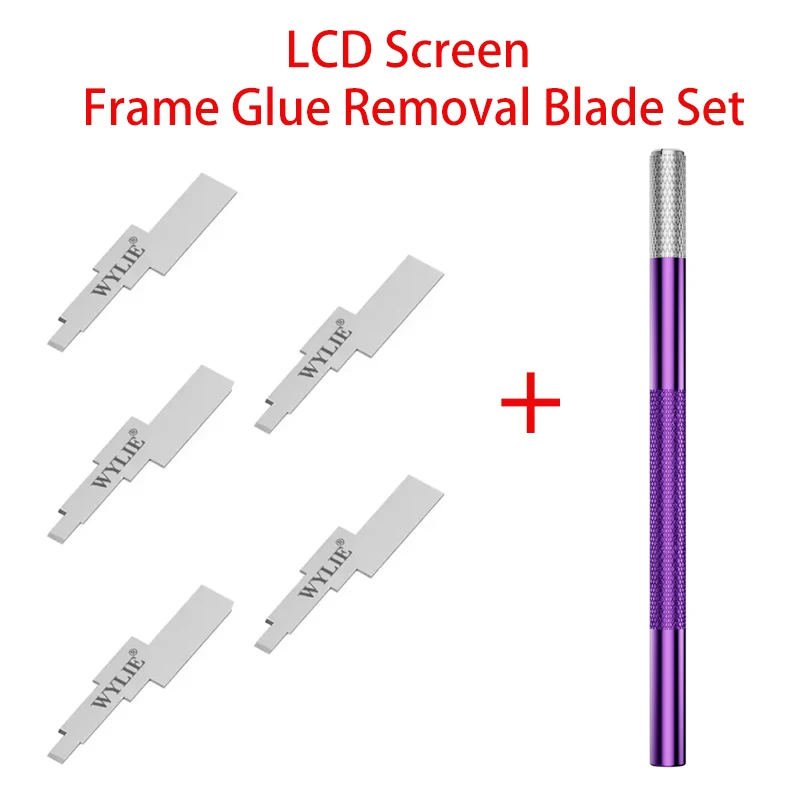 WYLIE LCD Screen Frame Glue Removal Blade Set For Iphone 12-17 Series Bezel Bracket Glue Screen Stand Shovel Knife Tools