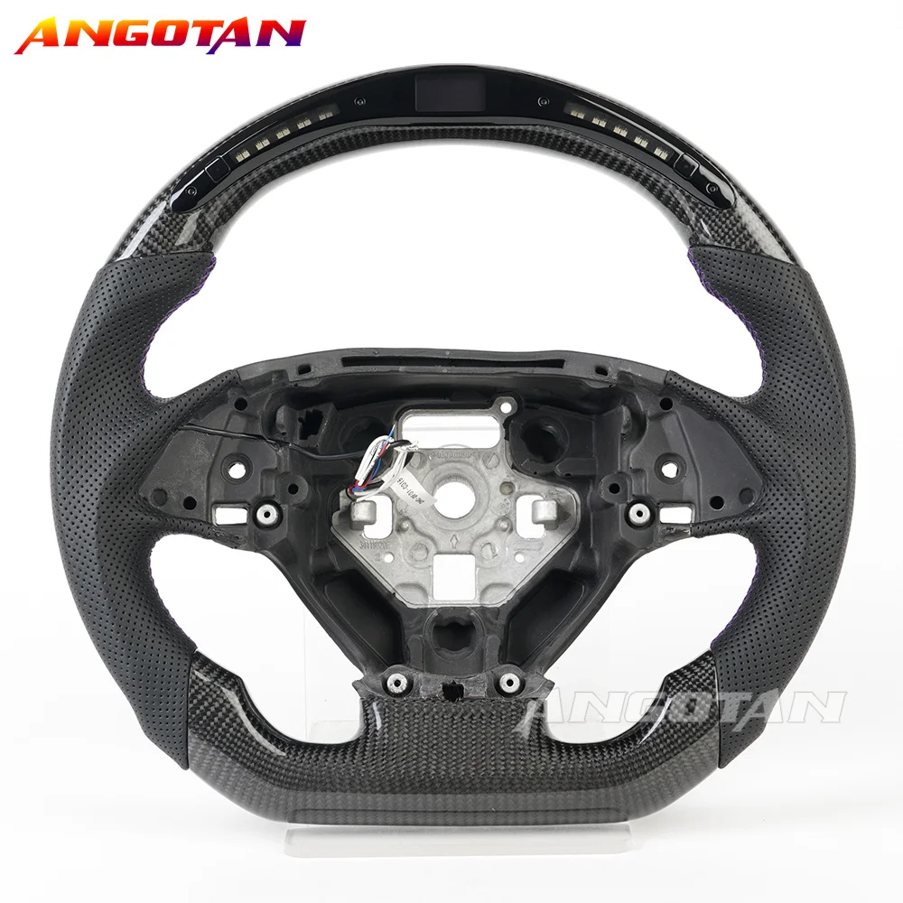 Carbon Fiber Steering Wheel For Chevrolet Corvette C7 2014-2018 Custom Perforated Leather Car Steering Wheel Accessories