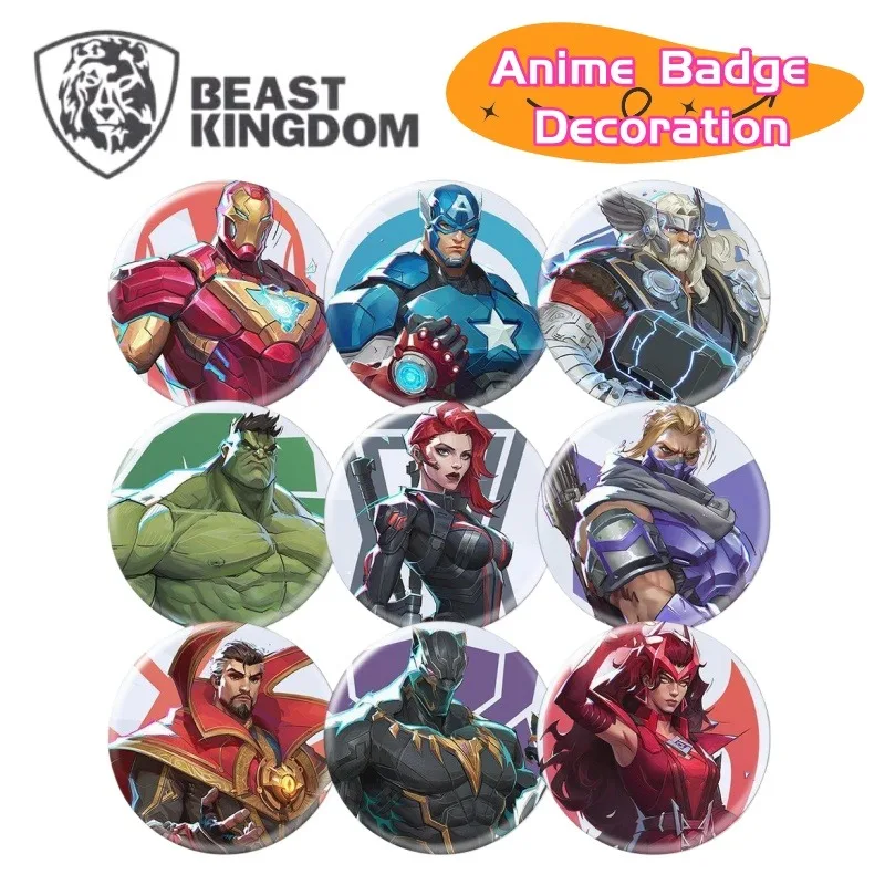 

Новый BeastKingdom Капитан Америка Железный Человек Человек-Паук Творческая Личность Жестья Значок Анимация Студенческая Школьная Сумка Украшение