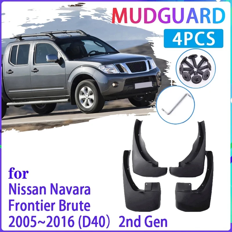 Car Mud Flaps Fender Mudguard Splash Guards For Nissan Navara Frontier Brute D40 2005-2016