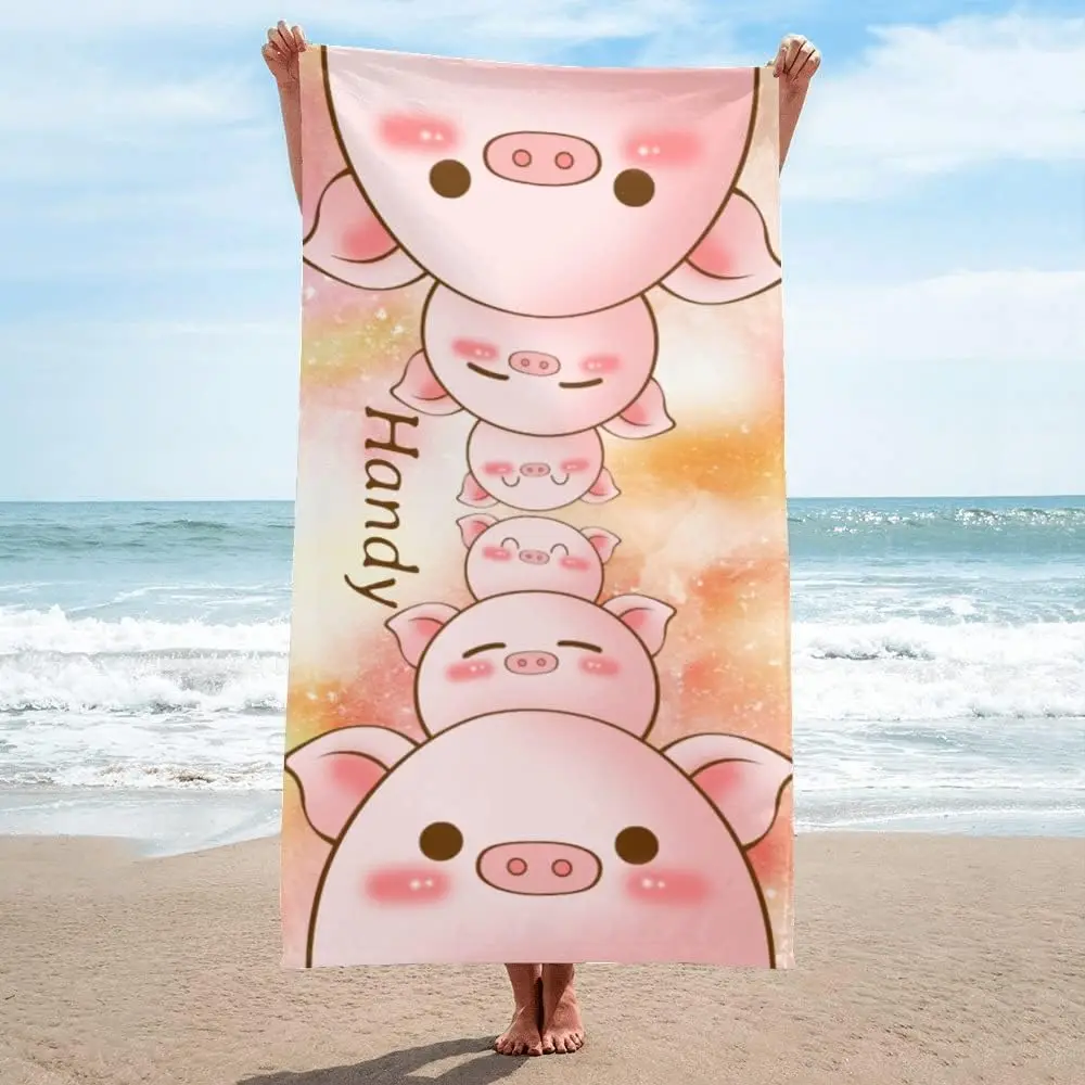 

Custom Name Bath Towel Cartoon Animal Personalized Beach Towel Quick Dry Swimming Cover Absorbent Microfiber Pool Face Towels