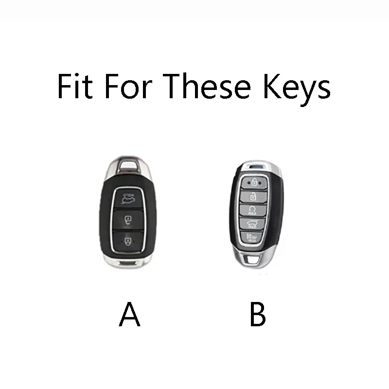 Zinc Alloy Car Key Case For Hyundai Palisade Grandeur Azera Elantra GT Kona 2018 2019 Remote Fob Protector Cover Accessories