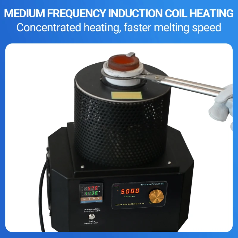 

MS3KG Induction Furnace with Temperature Controller 1200 Degree Metal Melting Features Motor Core Components and Pump Engine