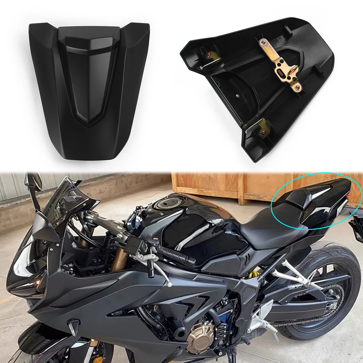 Motorcycle Matte Black Rear Seat Tail Cover Fairing Cowl Passenger Seat Cowl With Rubber Pad For Honda CB650R 2024 2025