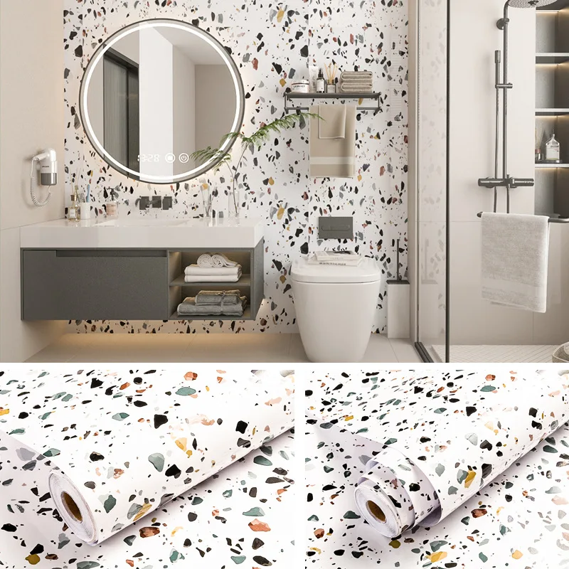Modern Style Imitation Ceramic Tiles Stickers Self-adhesive Waterproof Thickened for Living Room Bathroom Kitchen Home Decor