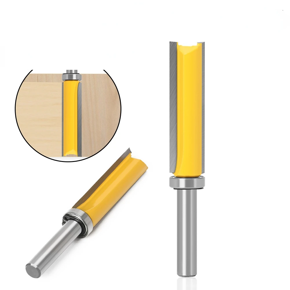 1PC 8mm Shank Template Trim Hinge Mortising Router Bit Straight end mill trimmer cleaning flush trim Tenon Cutter forWoodworking