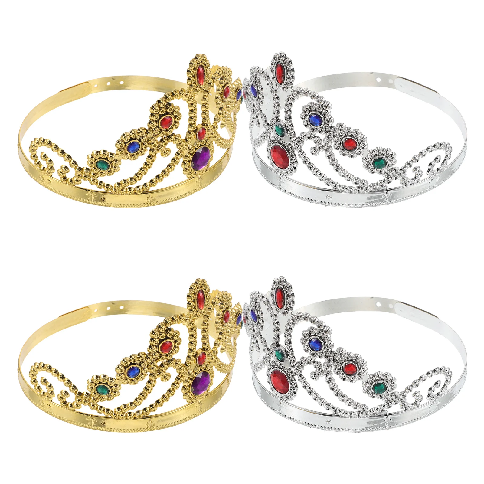 

4pcs Princess Crowns Headbands Halloween Party Costume Accessories For Adults Kids Cosplay Theater Performances Elegant