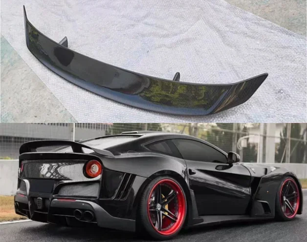 New！ For Ferrari F12 Berlinetta 2013 2014 2015  FRP/ Real Forging Carbon Fiber Car Rear Wing Trunk Lip Spoiler