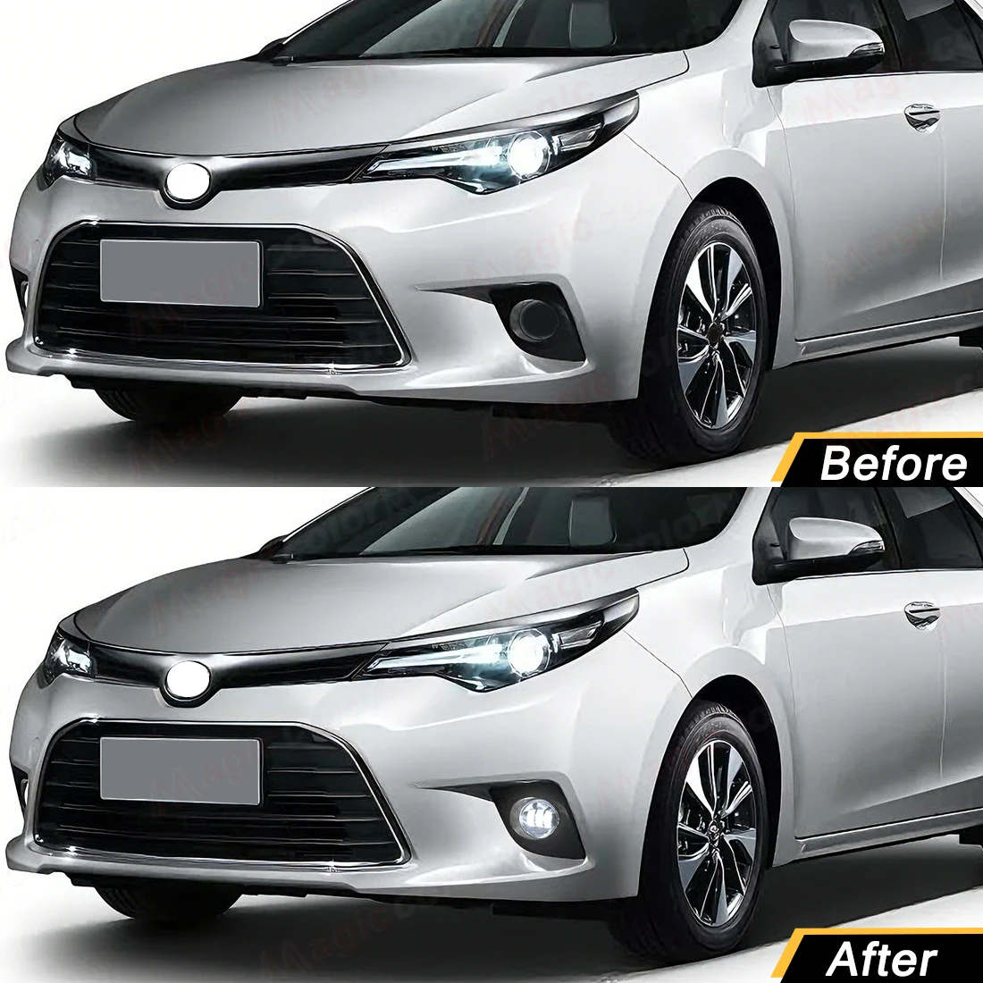 1 Pair LED Fog Lamp For Toyota RAV4 Corolla Yaris CHR Camry Hilux 4Runner Highlander Lexus Yellow White Foglight DRL Headlight - view 6