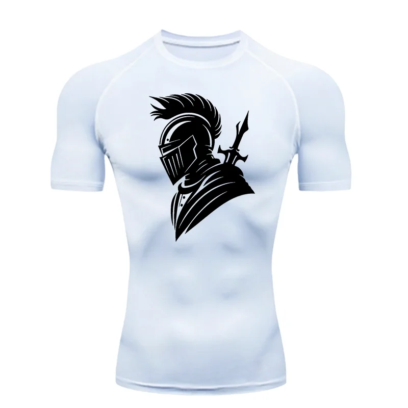 Knight Pattern Abstract Design 2026 Men's Sports T-shirt Training Fitness Compression Rashgard Tops Short Sleeve T-Shirt