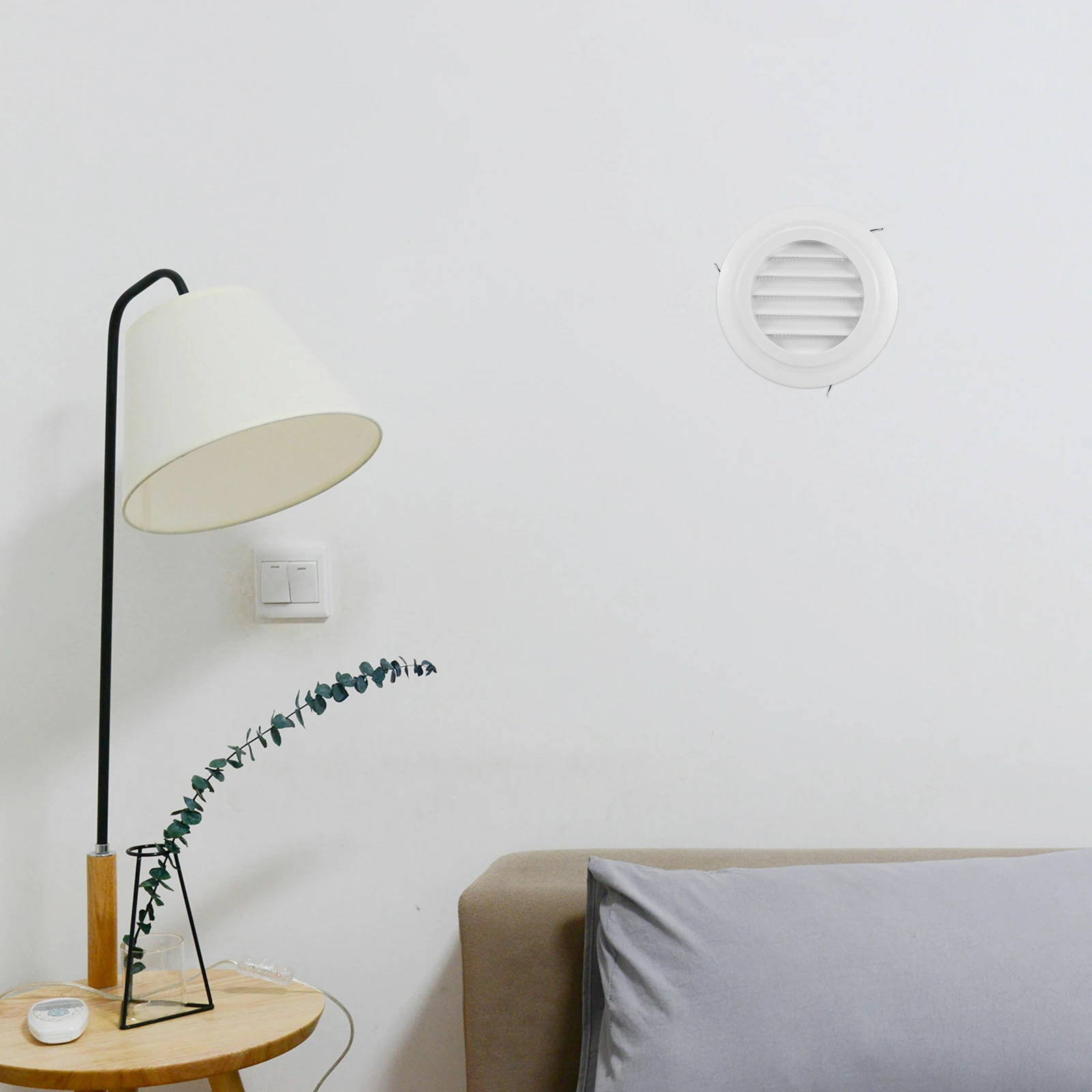 Tampa de ventilação redonda de 100mm com tela embutida para prevenção de insetos, proteção de fluxo de ar com persianas para banheiro, cozinha, sofá cvc