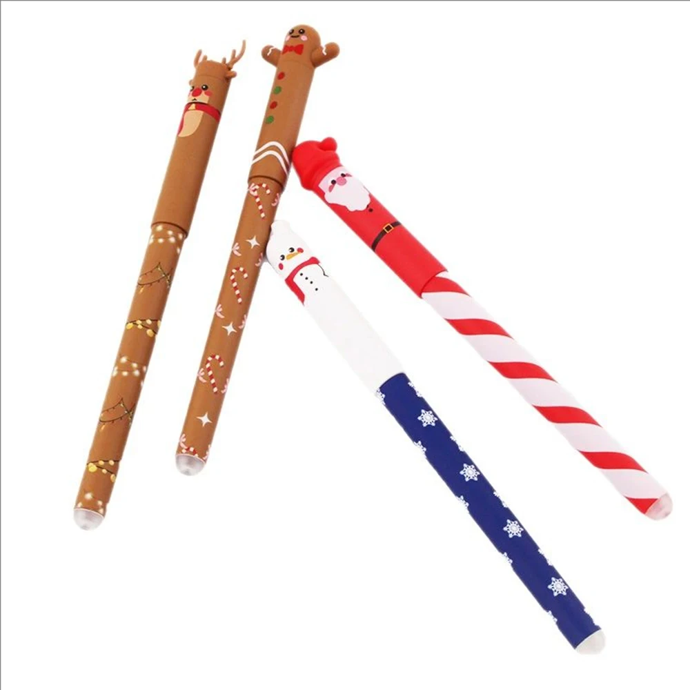 4 Stück/Set Weihnachts-Radierstifte mit schwarzer Tinte und Radiergummi, 0,4 mm – Detail 8