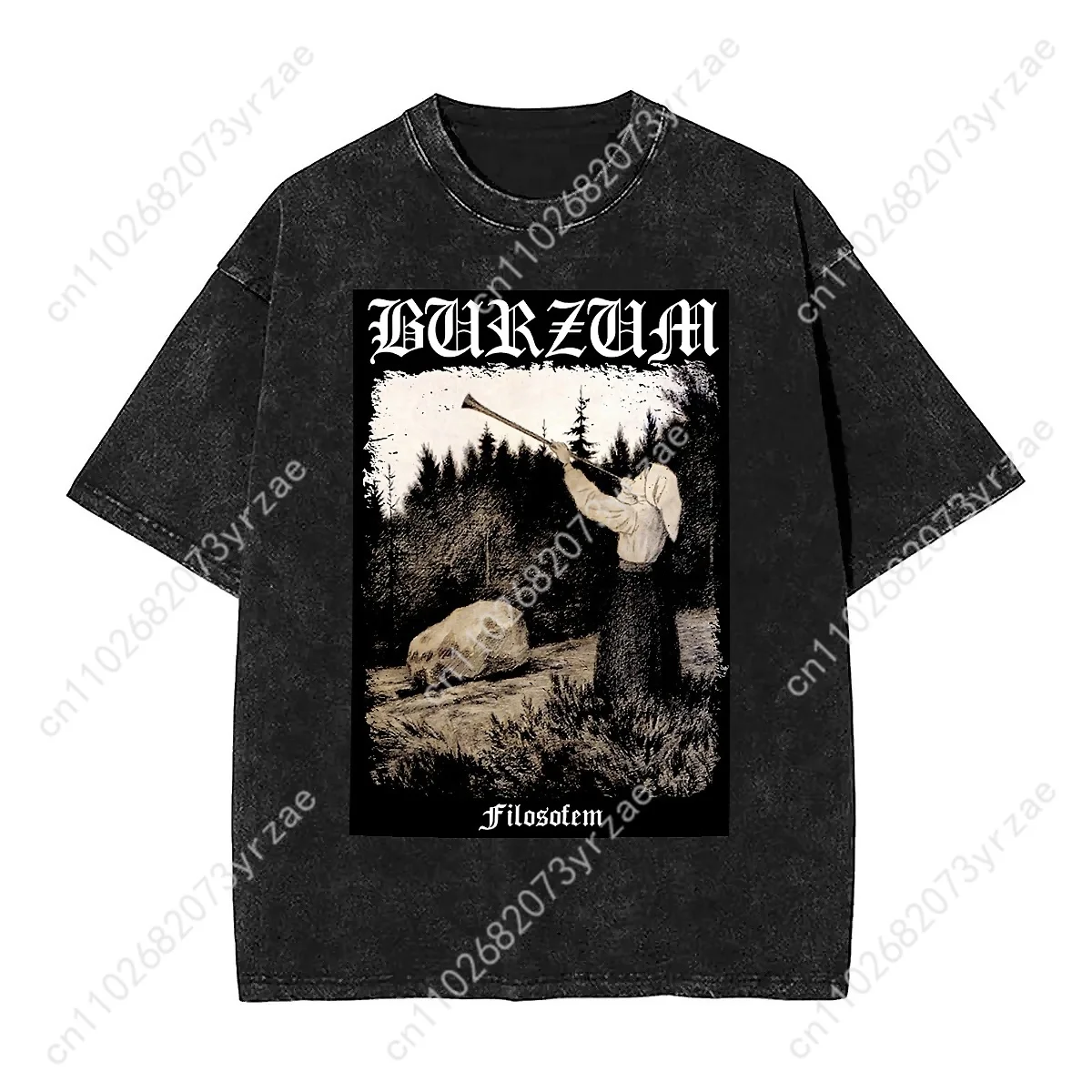 Burzum Retro Wash Tshirt Man Woman High Quality Vintage T Shirt Cotton Short Sleeves Fashion T-shirt Soft Breathable Tops