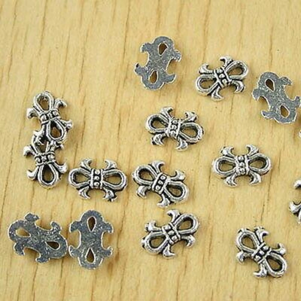 70PCS 10.9x7.7mm TIBETAN SILVER FLOWER CHARMS H2454