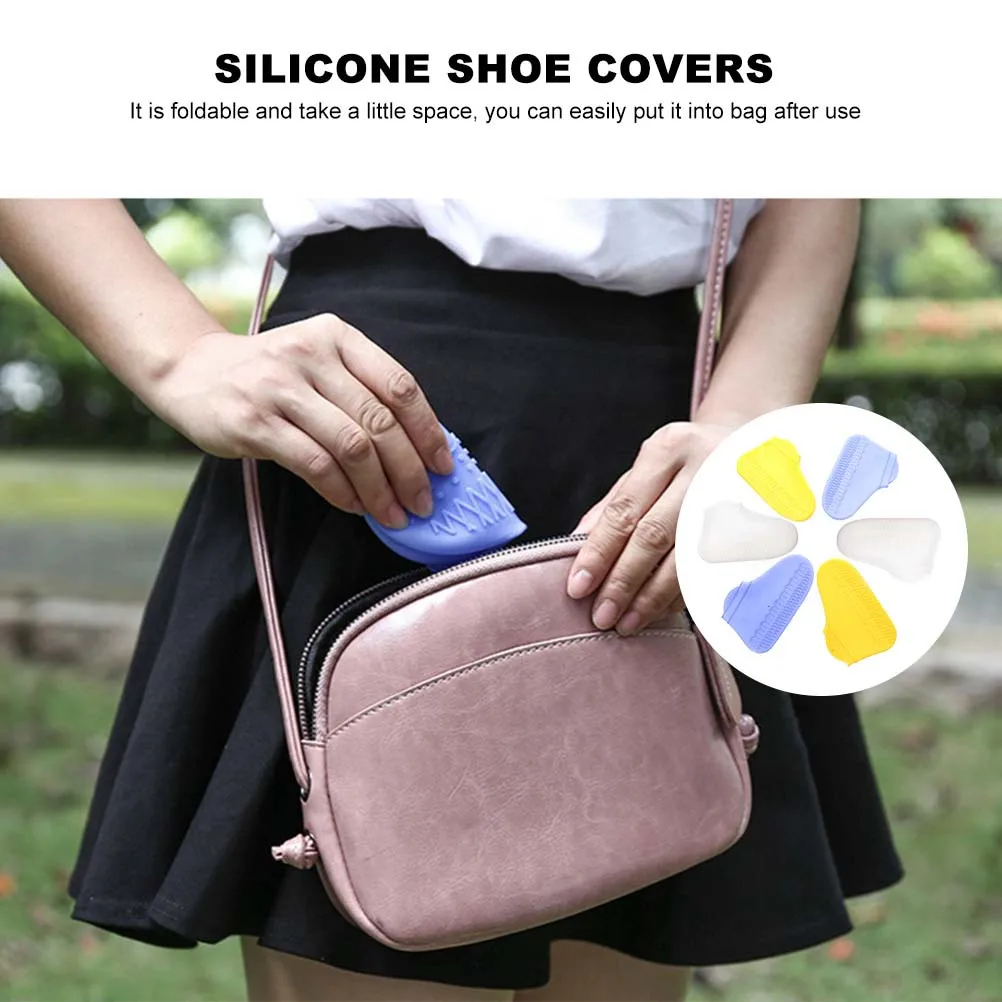 

3 пары силиконовых водонепроницаемых бахил, эластичные защитные бахилы от дождя, складные нескользящие бахилы для унисекс, чехлы для обуви