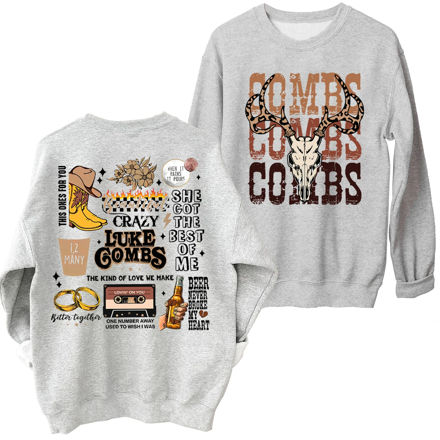 Luke Combs Oversized Sweatshirt Luke Combs Music Sweatshirt Crewneck Hoodie Luke Combs Fan Gift Unisex Pullover Tops