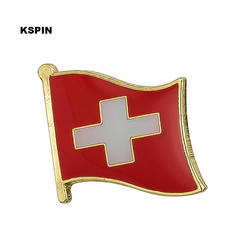 4pcs a Lot Switzerland Flag Laple Pin Badge Brooch