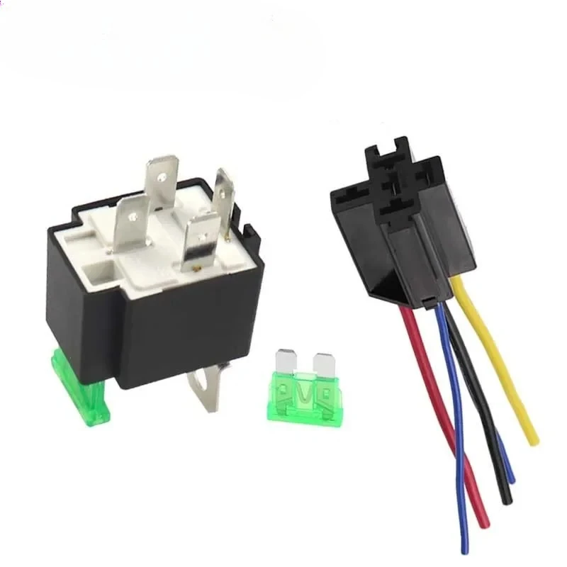 

6Pcs of JD1912 automotive relays, 2V 40A, 4-pin/5-pin, 1 NO/1 NC relay, with socket, universal