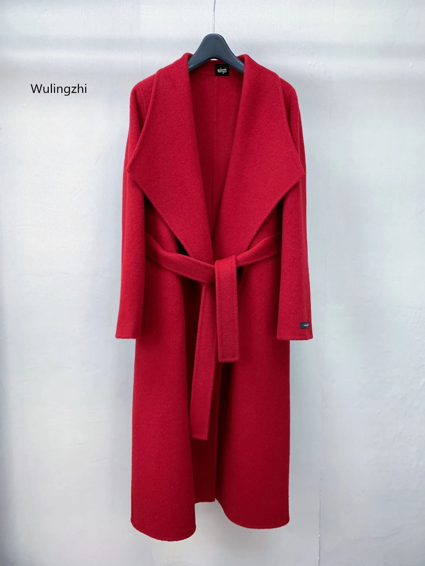 

wulingzhi 2024 Autumn Winter Wool Coat Turn-Down Collar Double Sided Woolen Outerwear Christmas Top Quality Top New Arrival