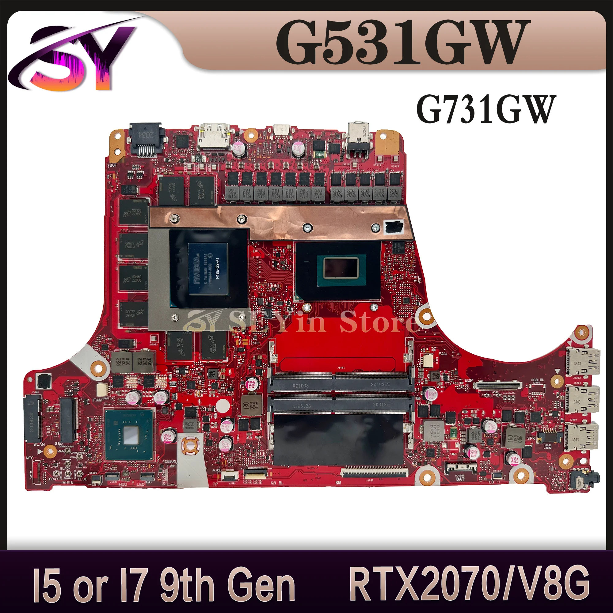 

Mainboard For ASUS S5D S7D G531GW G731GW G531GV G731GV G531GU G731GU G531GD G731G G531G Laptop Motherboard i5 i7 9th Gen V6G/V8G