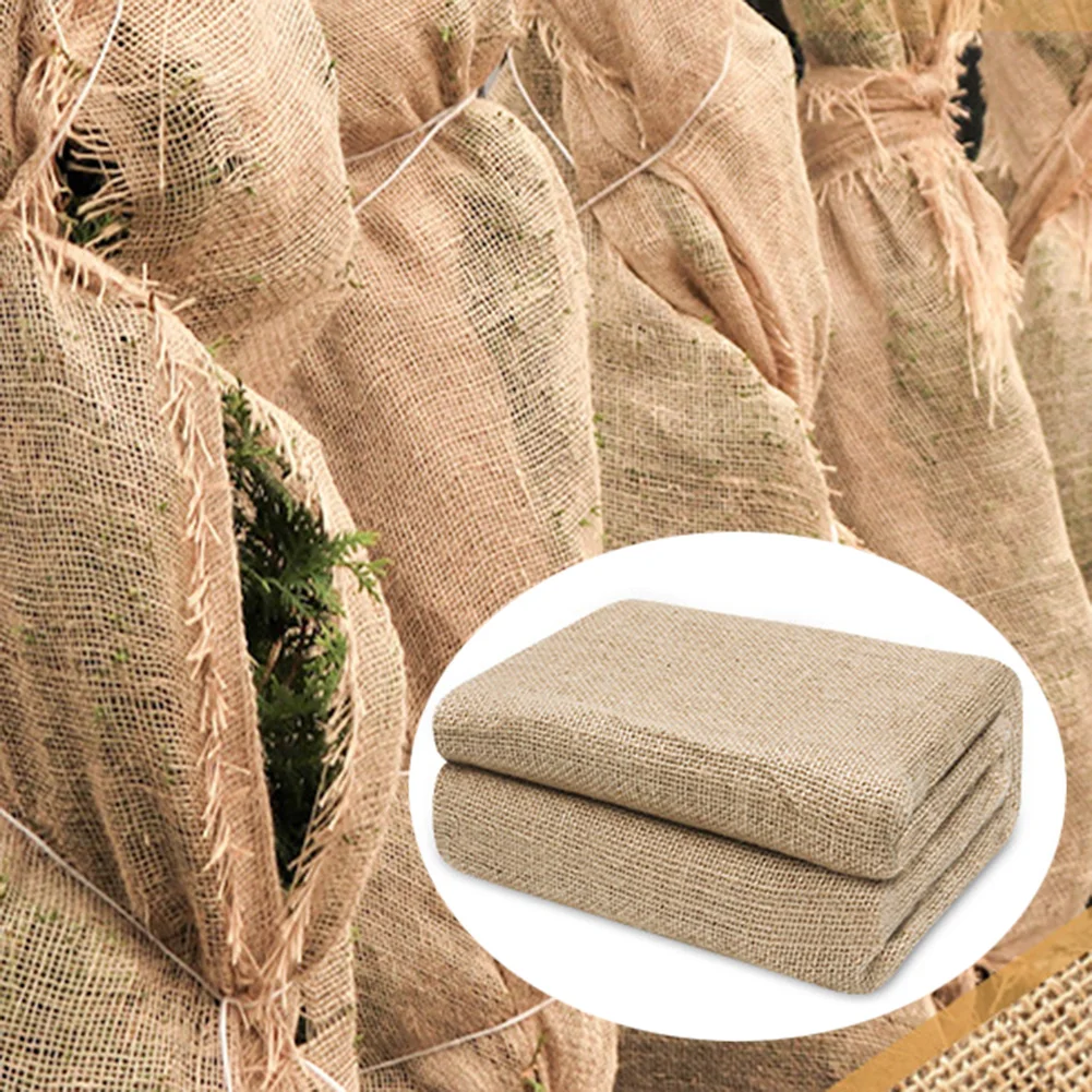 1 Roll Winter Tree Wraps Tape Shrub Plant Protection Cover Natural Jute Burlap Outdoor Plant Tree Against Cold Protection Wraps