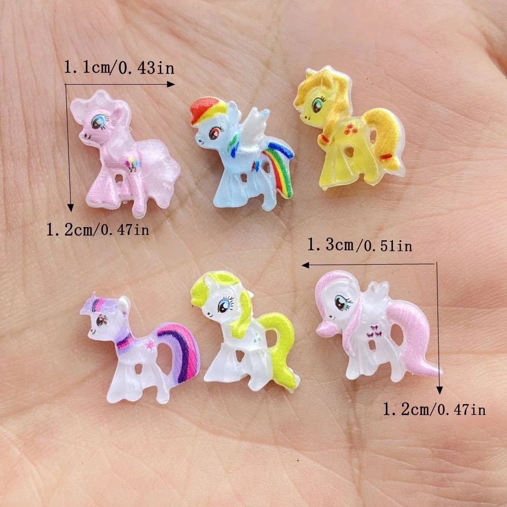 50pcs Resin Colorful 3D Mini Cartoon Pony Flatback Rhinestone Scrapbook DIY Nail Art Decor Jewelry Accessories Craft