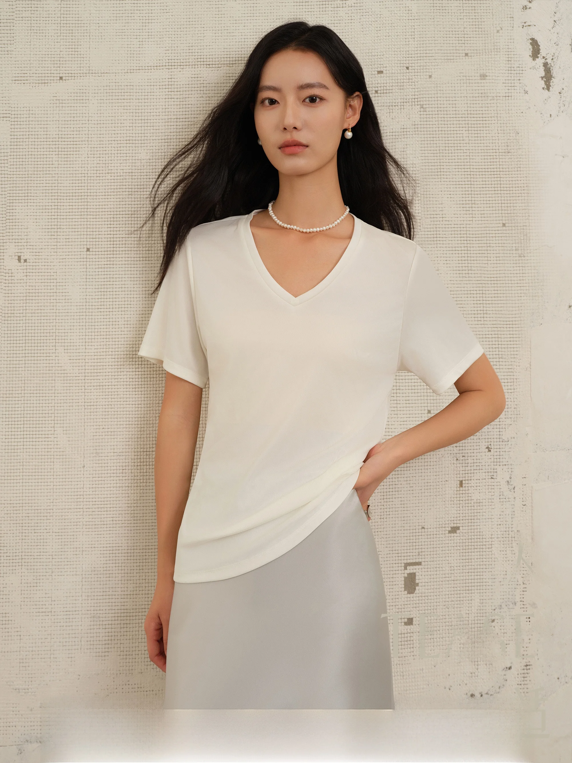 

Teasel 'Just the Right Time' Lightweight V-Ne T-irt Qui Dry Breathable Color Commute Sle Summer Women's Top