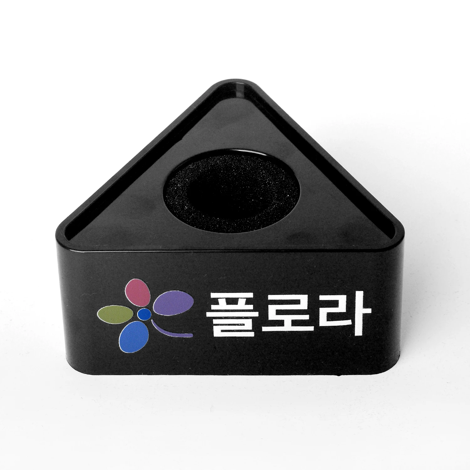 High Quanlity Customized Logo  ABS Triangle-shaped Mic Microphone TV Interview Flag Station DIY With Sponge With UV Sticker