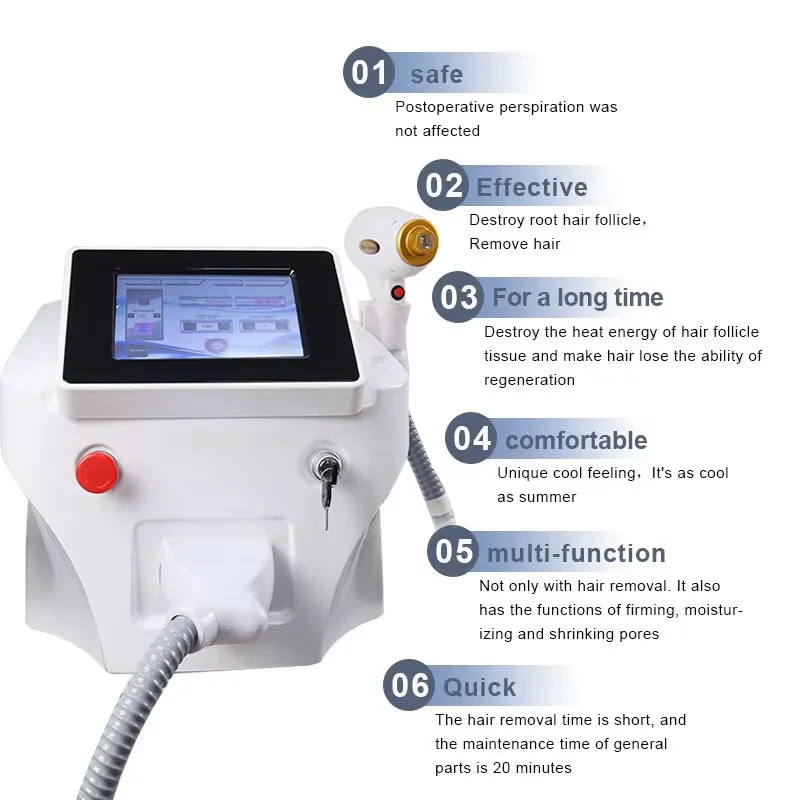 Diode Laser Hair Removal 3 Wavelengths Painless Professional Machine HIGH quality  desktop Skin rejuvenation Hair Removal