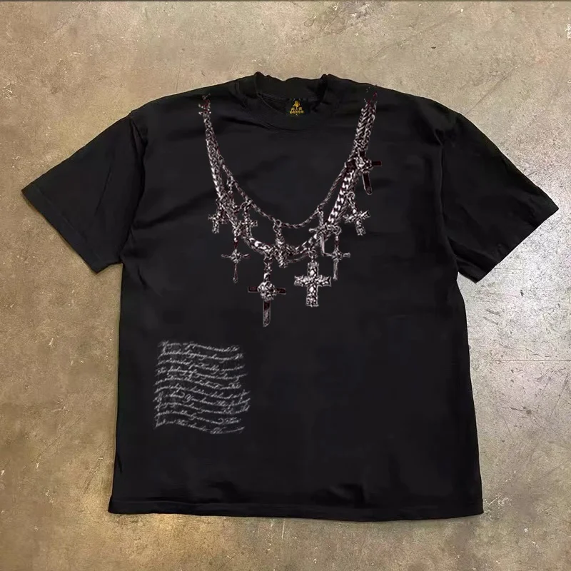 Loose Fit Cotton T-Shirt Unisex Short Sleeve Double Thread UPUPXIA Hero Print Sweat Absorbent round Neck Casual Summer Top