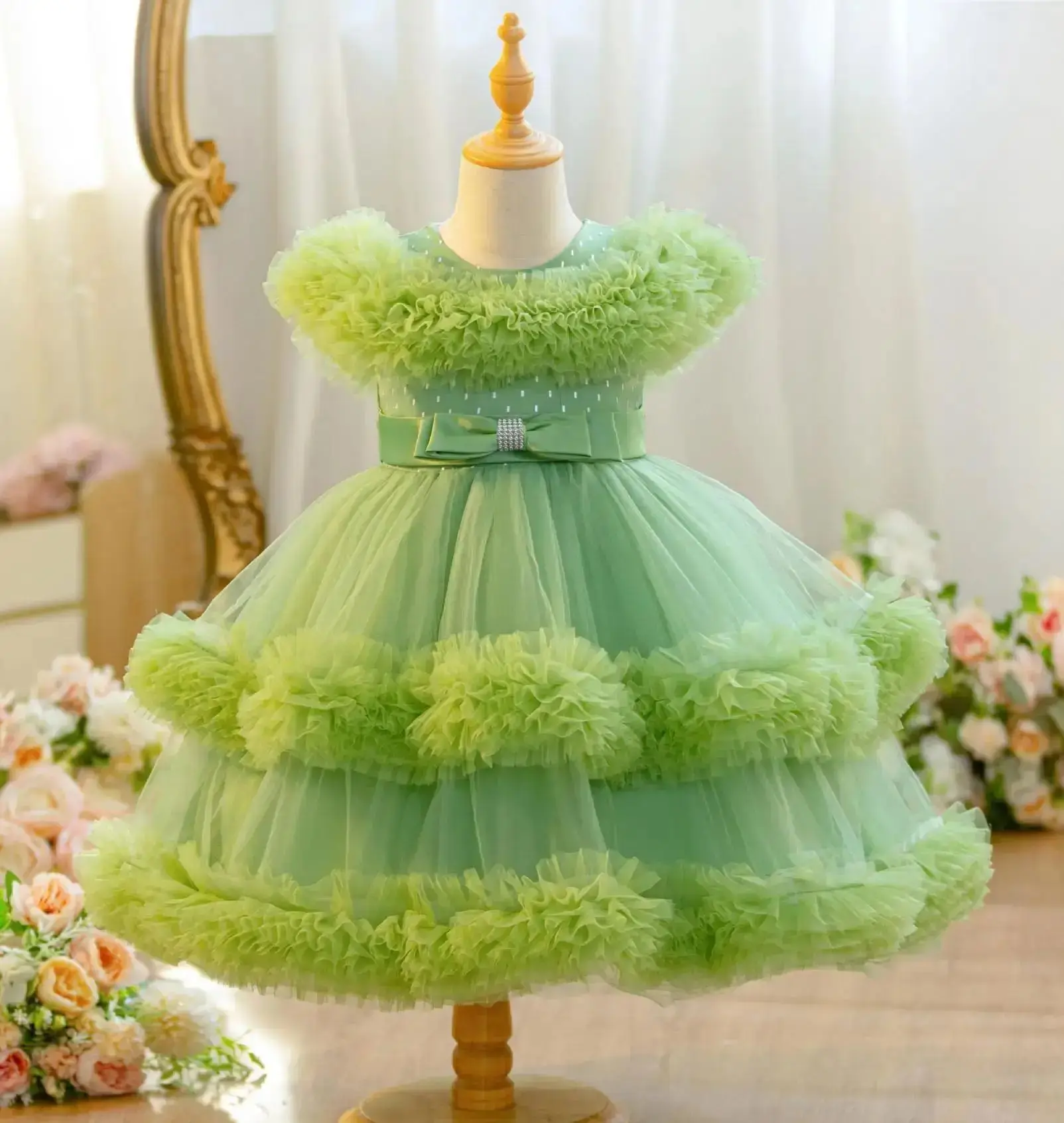 

New Child Girl Christmas Party Dress Princess Girls' Festival Dresses Kid Tutu Clothes Performance