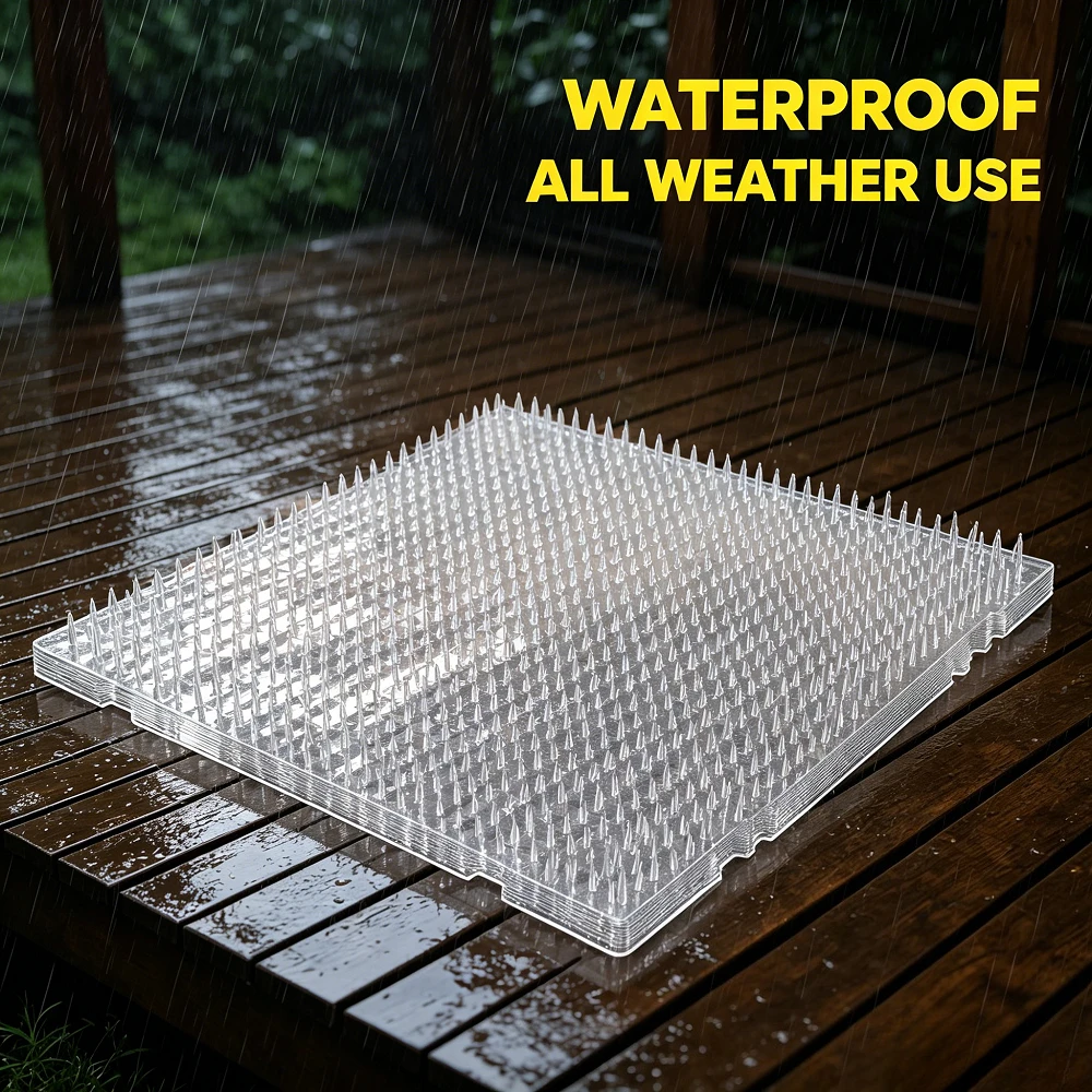For Flexible Transparent Plastic Cat Repellent Spike Mat Anti Dog Bird Scratch Deterrent Pad Garden Yard Protection Sheet（5PCS)
