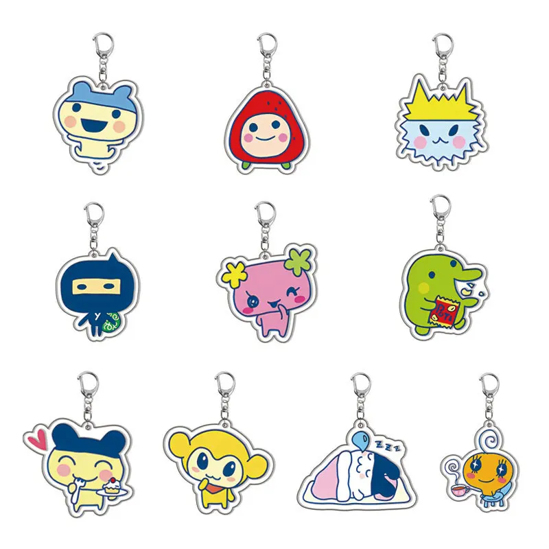 Japanese Style Kawaii Tamagotchi Keychain Creativity Anime Peripherals Backpack Zipper Accessories Decoration Friend Gift Toy