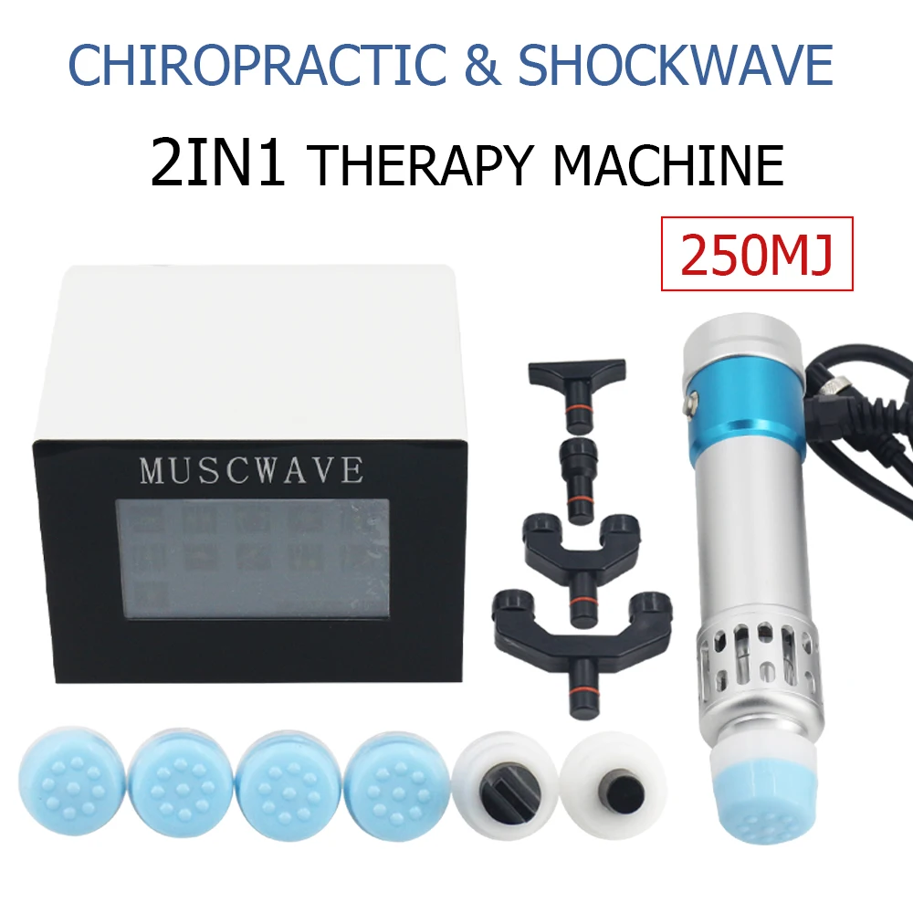 

Shockwave Therapy Machine 250MJ Shock Wave Chiropractic Gun 2 in 1 For ED Erectile Dysfunction And Chiropractic Tool MUSCWAVE