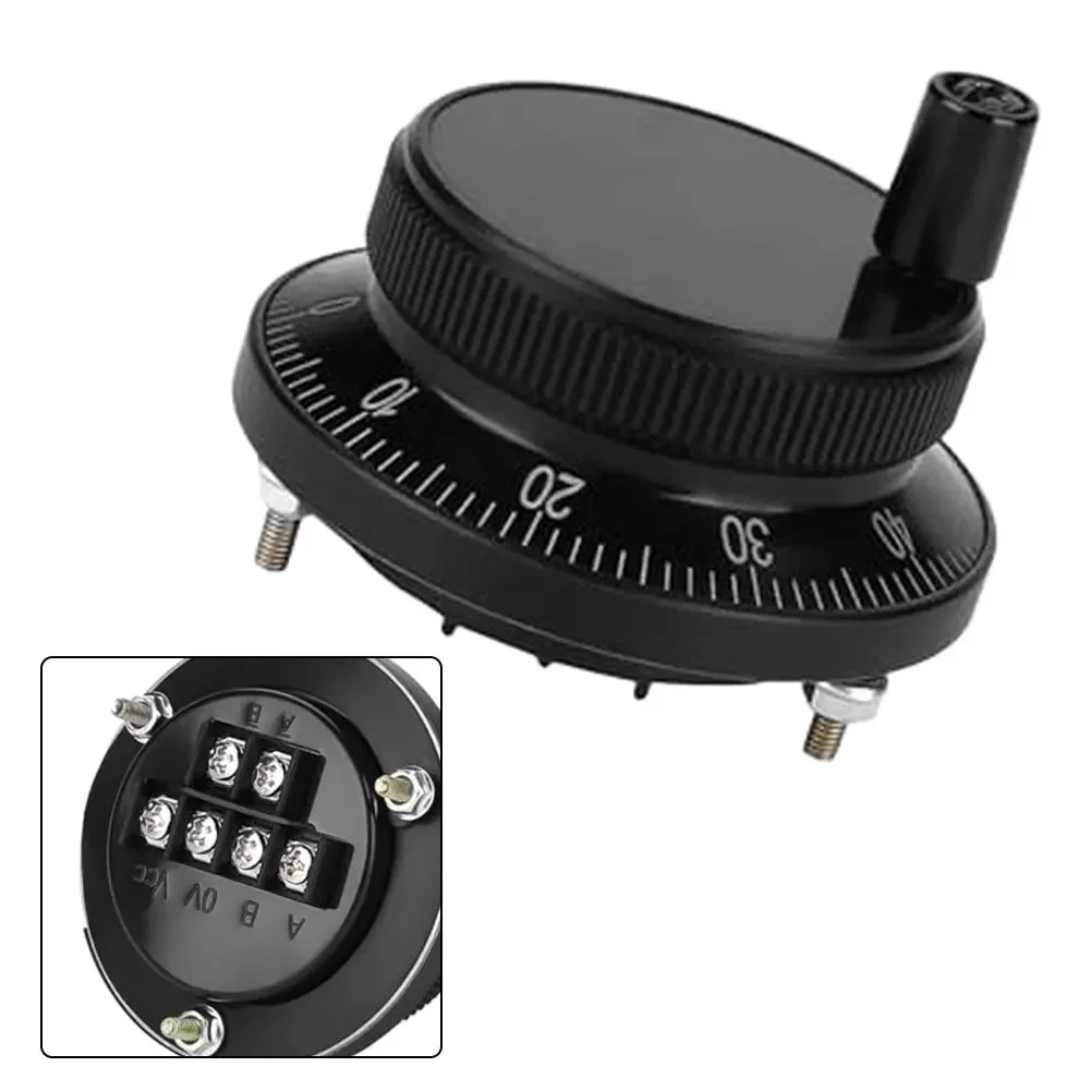 60mm 5V Aluminum CNC Handwheel For Pulse Encoder 6 Terminal For Milling Lathe Engraving Machine Tool Control Knob