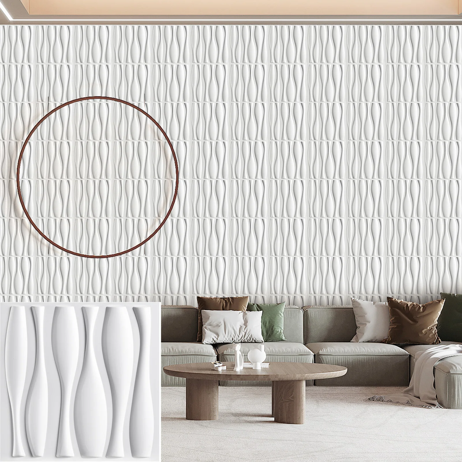 

20/30pcs 3D pvc wall panels for indoor wall decoration, for living room hall bedroom hotel office,including tape