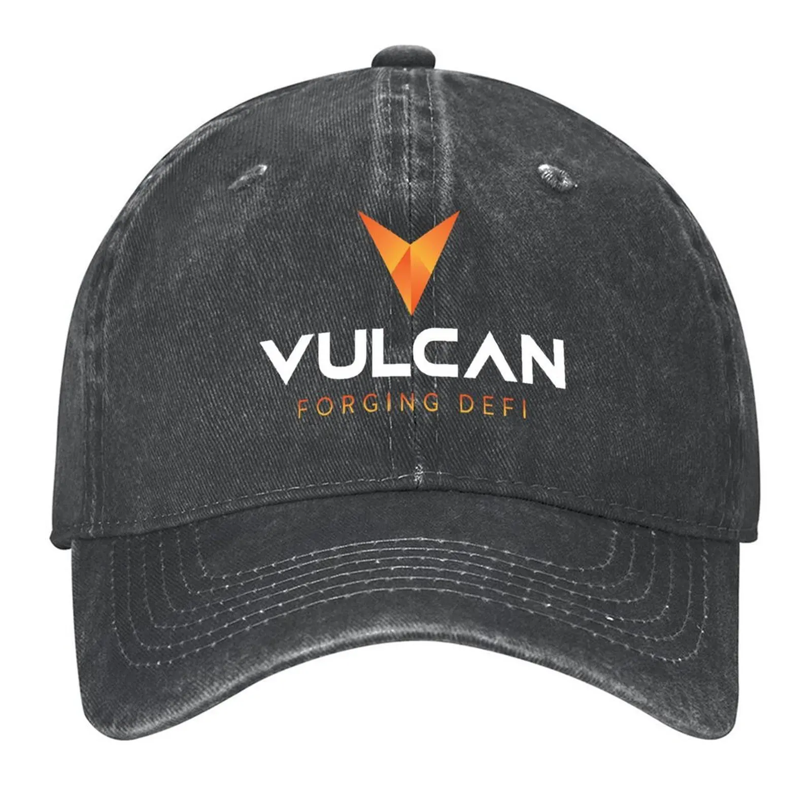 

Vulcan Blockchain | Forging Defi | Corporate Ethos Fire Orange and White Baseball Cap Dropshipping Mens Tennis Women's