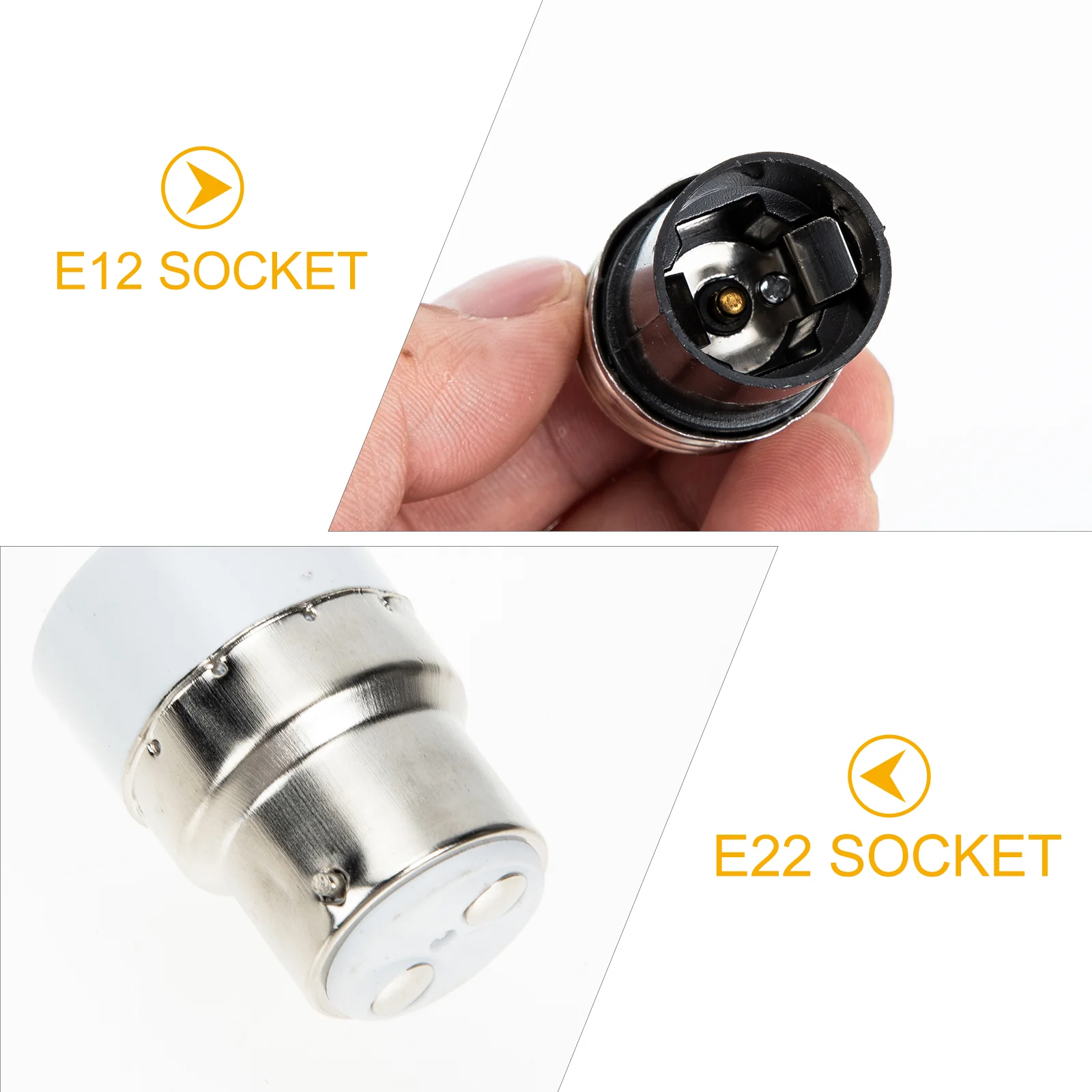 6 Pcs E27 to E12 Lamp Base Holder Bulb Socket Light Converter Iron Nickel Plated Solderless Adapter