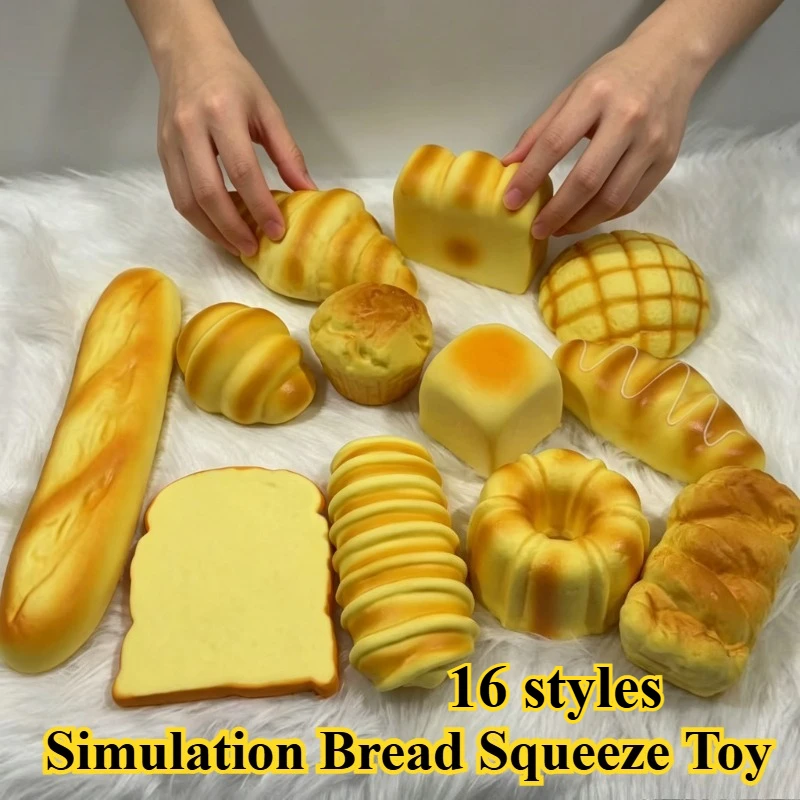 Slow Rebound Stretch Squeezing Simulation Bread Squeeze Toy Fake Food Model Simulated Food Breakfast Squeeze Sensory Toys