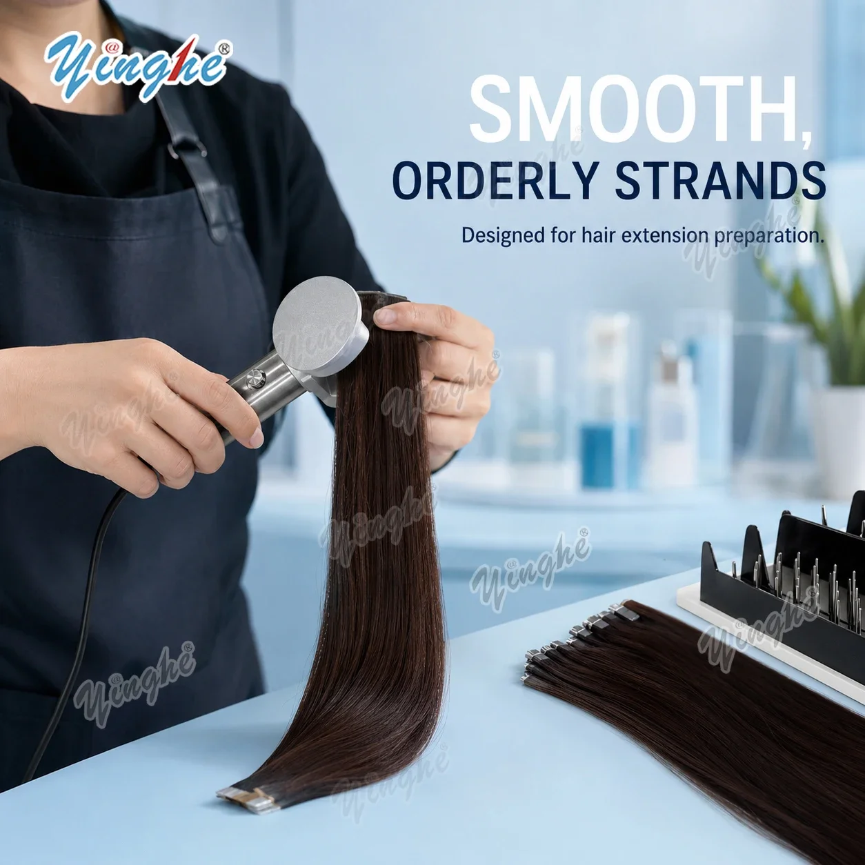 2026 Auto Hair Aligner Machine,Portable Stainless Steel Hair Straightener Organizer,Batch Making Hair Bundles for Salon&Home Use