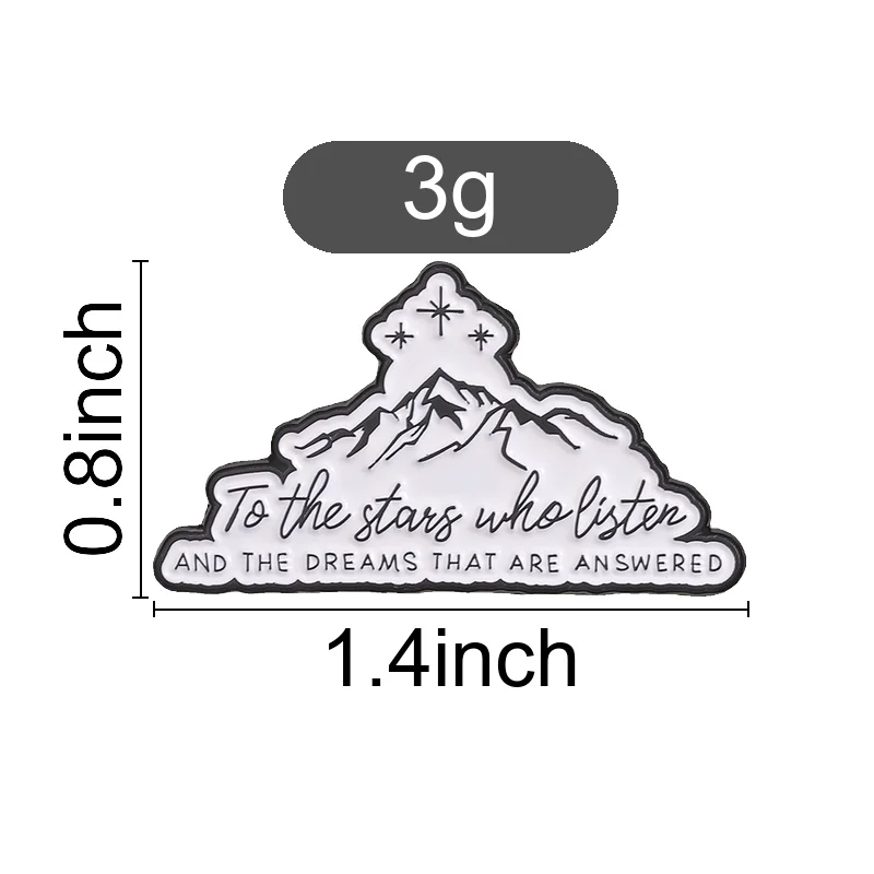 Mountain and Stars Badge Outdoor Adventure Style Enamel Pins Fashion Lapel Metal Brooch Backpack Clothes Jewelry Gift for Friend
