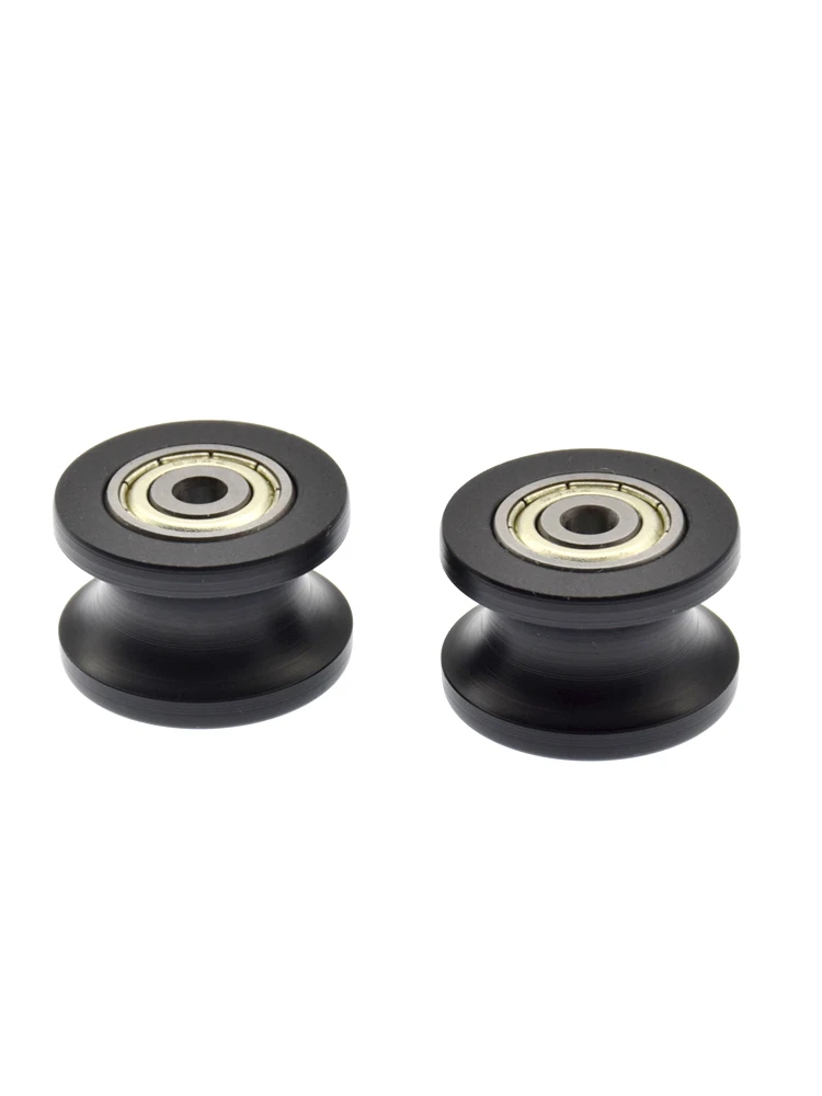 1Pc 4x25x16.5U concave wheel embedded with 634zz double bearing r10 diameter track guide wheel