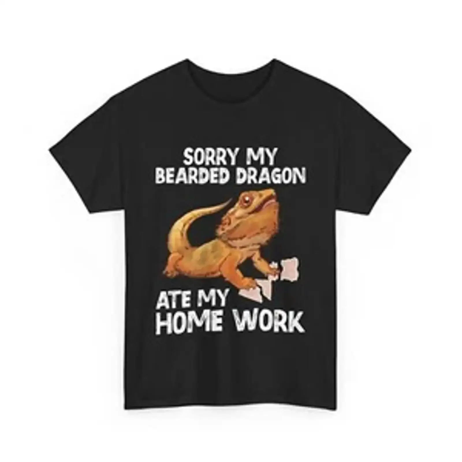Camiseta Dragón Barbudo Mi Se Comió Tarea Amante de Reptiles, Camiseta Divertida Vintage, Ropa Casual de Diseñador con Efecto Desgastado