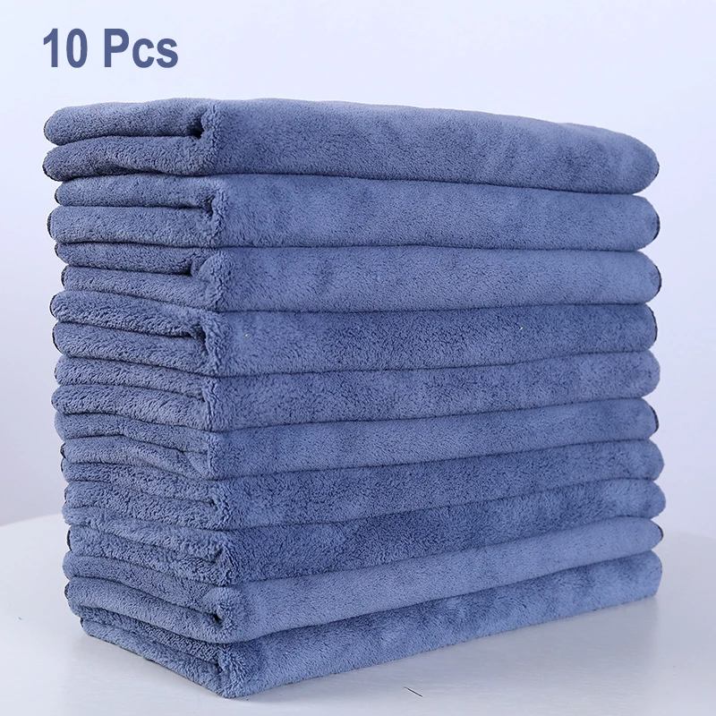 10 pack of professional microfiber towels 60x30cm soft and highly absorbent, suitable for home use, car washing, and automatic